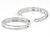 White Diamond Rhodium Over Sterling Silver Hoop Earrings 1.00ctw