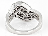 White Diamond Rhodium Over Sterling Silver Cluster Ring 0.60ctw