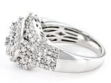White Diamond Rhodium Over Sterling Silver Cluster Ring 1.30ctw