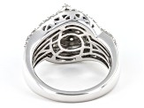White Diamond Rhodium Over Sterling Silver Cluster Ring 1.30ctw