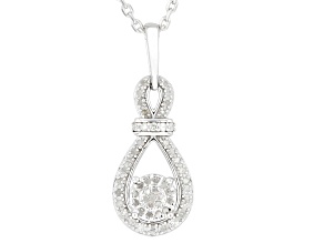 White Diamond Rhodium Over Sterling Silver Pendant With 18" Cable Chain 0.25ctw