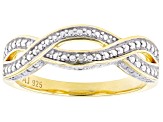 White Diamond Accent 18k Yellow Gold Over Sterling Silver Crossover Band Ring