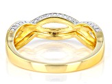 White Diamond Accent 18k Yellow Gold Over Sterling Silver Crossover Band Ring