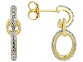 White Diamond Accent 18k Yellow Gold Over Sterling Silver Convertible Earrings