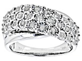 White Diamond Rhodium Over Sterling Silver Cluster Ring 0.50ctw