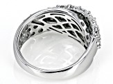 White Diamond Rhodium Over Sterling Silver Cluster Ring 0.50ctw