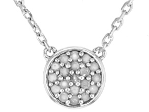 White Diamond Rhodium Over Sterling Silver Cluster Necklace 0.25ctw