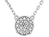 White Diamond Rhodium Over Sterling Silver Cluster Necklace 0.25ctw