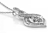 White Diamond Rhodium Over Sterling Silver Slide Pendant With 18" Rope Chain 0.50ctw