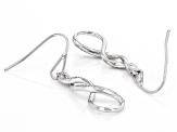 White Diamond Rhodium Over Sterling Silver Dangle Earrings 0.15ctw