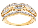 White Diamond 14k Yellow Gold Over Sterling Silver Band Ring 0.33ctw