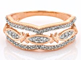 White Diamond 14k Rose Gold Over Sterling Silver Band Ring 0.33ctw