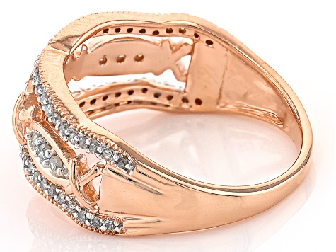 White Diamond 14k Rose Gold Over Sterling Silver Band Ring 0.33ctw