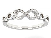 White Diamond Rhodium Over Sterling Silver Infinity Band Ring 0.10ctw