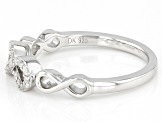 White Diamond Rhodium Over Sterling Silver Infinity Band Ring 0.10ctw