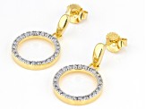 White Diamond Accent 18k Yellow Gold Over Sterling Silver Circle Earrings