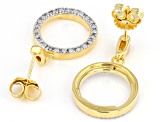White Diamond Accent 18k Yellow Gold Over Sterling Silver Circle Earrings