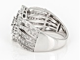 White Diamond Rhodium Over Sterling Silver Cluster Ring 1.00ctw