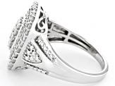 White Diamond Rhodium Over Sterling Silver Cluster Ring 1.00ctw