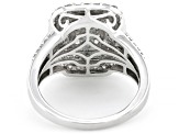 White Diamond Rhodium Over Sterling Silver Cluster Ring 1.00ctw