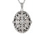 White Diamond Rhodium Over Sterling Silver Oval Locket Pendant With 18" Singapore Chain 0.45ctw