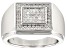 White Diamond Rhodium Over Sterling Silver Mens Cluster Ring 0.33ctw