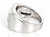 White Diamond Rhodium Over Sterling Silver Mens Cluster Ring 0.33ctw