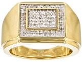 White Diamond 14k Yellow Gold Over Sterling Silver Mens Cluster Ring 0.33ctw