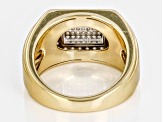 White Diamond 14k Yellow Gold Over Sterling Silver Mens Cluster Ring 0.33ctw