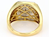 White Diamond 14k Yellow Gold Over Sterling Silver Mens Cluster Ring 0.10ctw