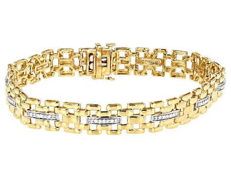 5 Row Mens Diamond Tennis Bracelet in Sterling Silver 1.75 carat Gold Plted  802826