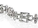 White Diamond Rhodium Over Sterling Silver Mens Tennis Bracelet 0.10ctw