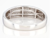 White Diamond Rhodium Over Sterling Silver Mens Band Ring 0.35ctw