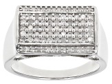 White Diamond Rhodium Over Sterling Silver Mens Ring 0.70ctw