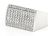 White Diamond Rhodium Over Sterling Silver Mens Ring 0.70ctw