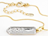 White Diamond Two-Tone 14k Yellow Gold And Rhodium Over Sterling Silver Mens Dog Tag Pendant 0.25ctw