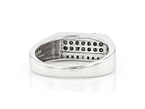 CD Icon Signet Ring Silver and White Crystals