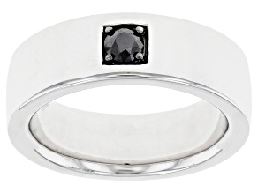 Black Diamond Rhodium Over Sterling Silver Mens Band Ring 0.25ctw