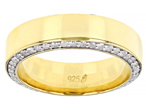 White Diamond 14k Yellow Gold Over Sterling Silver Mens Eternity Band Ring 1.25ctw
