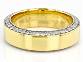 White Diamond 14k Yellow Gold Over Sterling Silver Mens Eternity Band Ring 1.25ctw