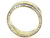 White Diamond 14k Yellow Gold Over Sterling Silver Mens Eternity Band Ring 1.25ctw