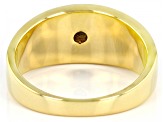 White Diamond 14k Yellow Gold Over Sterling Silver Mens Wide Band Ring 0.25ctw
