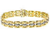 White Diamond 14K Yellow Gold Over Sterling Silver Mens Bracelet 0.50ctw