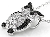White Diamond Accent Rhodium Over Sterling Silver Owl Pendant With 18" Cable Chain