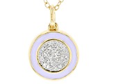 Diamond Accent And Purple Enamel 14k Yellow Gold Over Sterling Silver Pendant With 20" Cable Chain