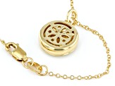 Diamond Accent And Green Enamel 14k Yellow Gold Over Sterling Silver Pendant With 20" Cable Chain