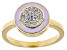 Diamond Accent And Pastel Purple Enamel 14k Yellow Gold Over Sterling Silver Cluster Ring