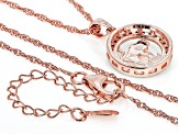 Champagne Diamond 14k Rose Gold Over Sterling Silver Taurus Pendant With 18" Singapore Chain 0.25ctw