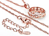 Champagne Diamond 14k Rose Gold Over Sterling Silver Scorpio Pendant With 18" Singapore Chain .25ctw