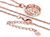 Champagne Diamond 14k Rose Gold Over Sterling Silver Aquarius Pendant With 18" Chain 0.25ctw